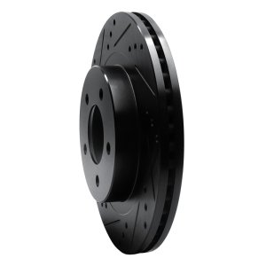 Chrysler 300M Brake Rotor (1) - Front Left - R1 Concepts - Drilled & Slotted - Black - `98-`04